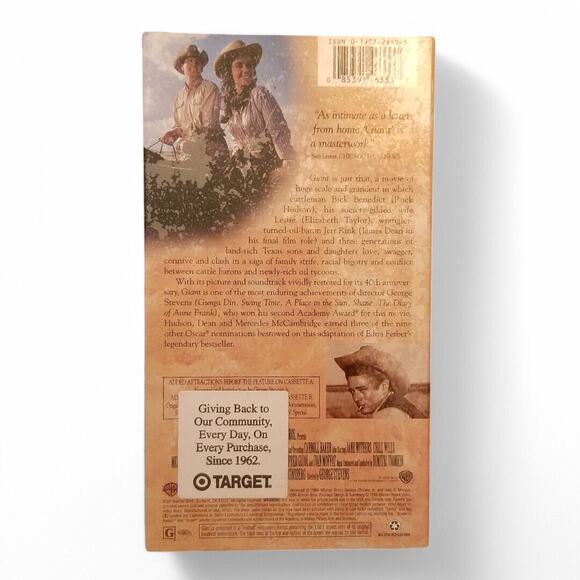 *NEW* GIANT Movie 1956 VHS 2-Tape Set ELIZABETH TAYLOR ROCK HUDSON JAMES DEAN - Picture 2 of 3